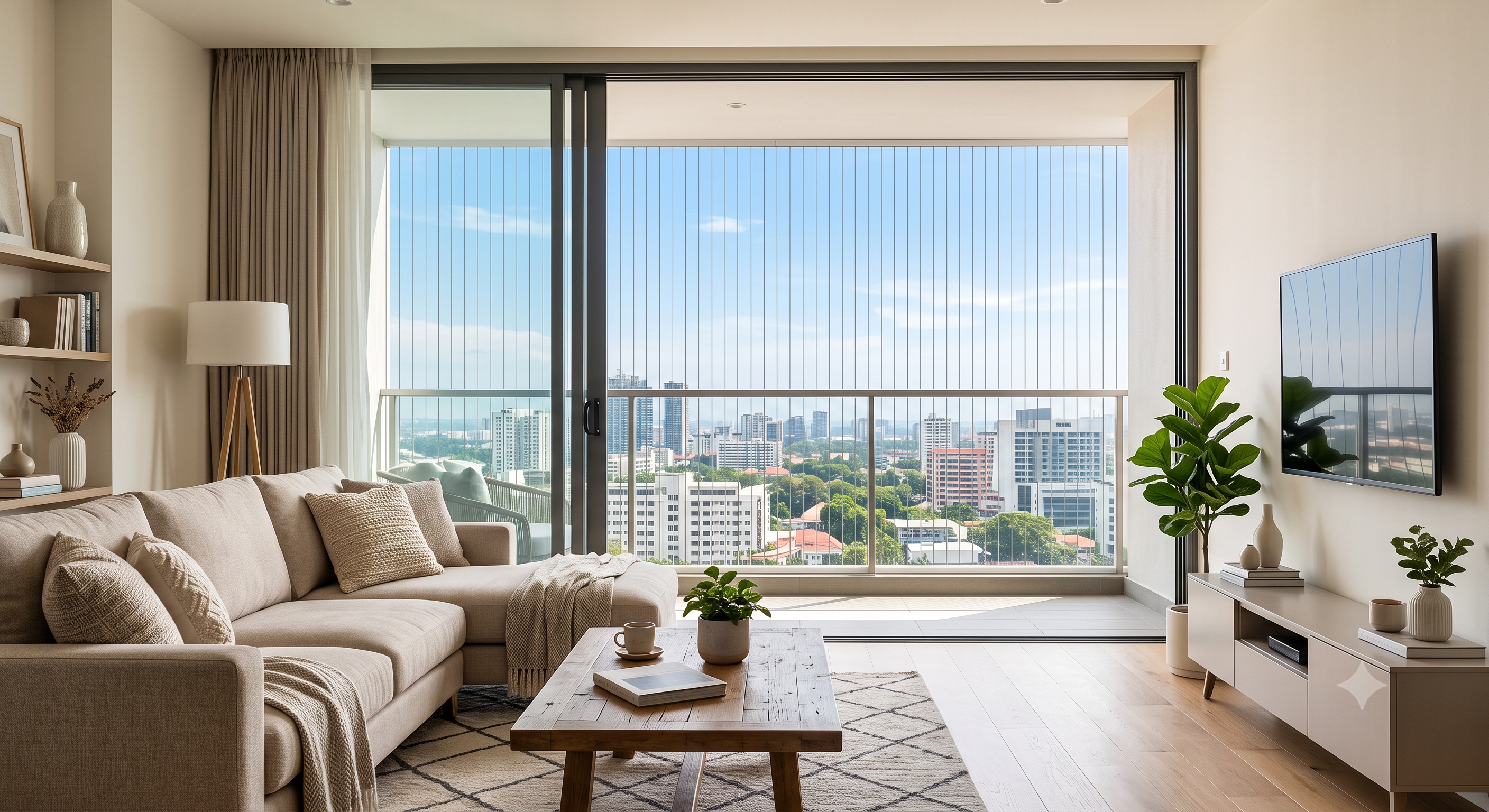 living room invisible grills